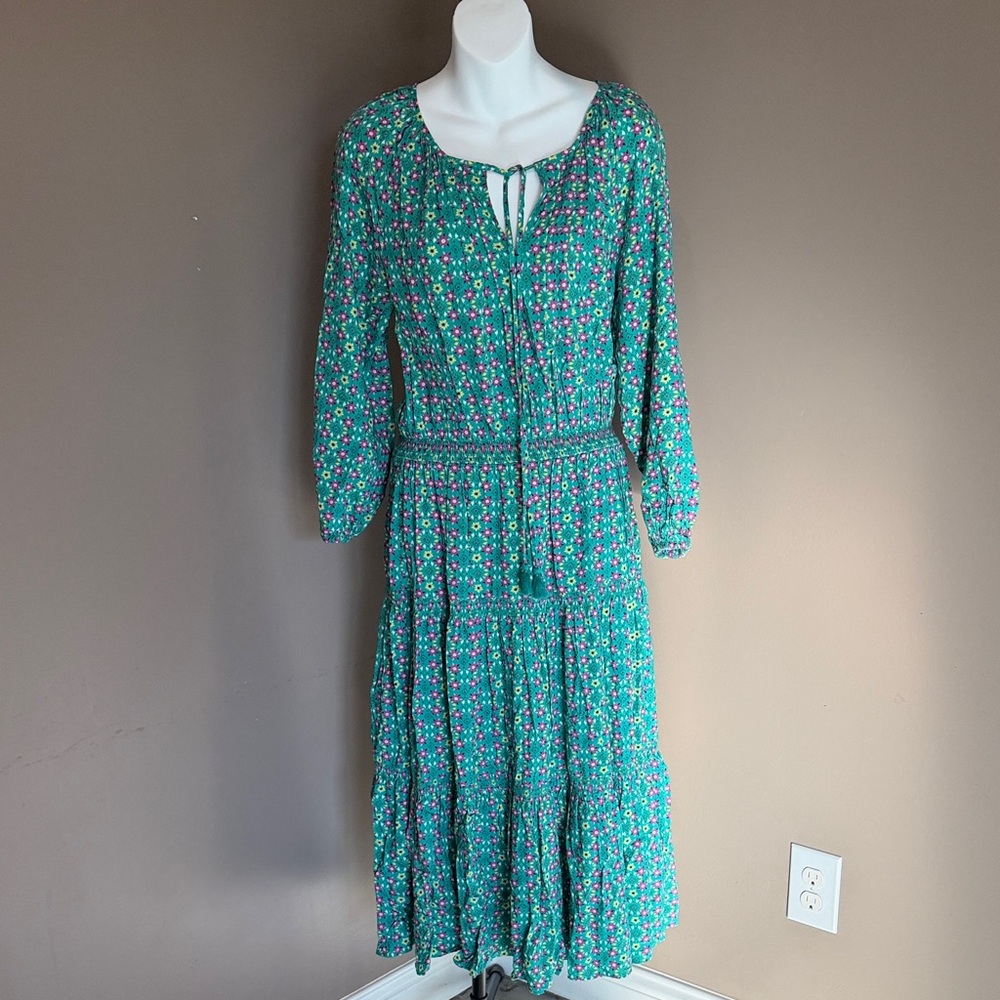Matilda Jane Green Floral Long Sleeve Dress